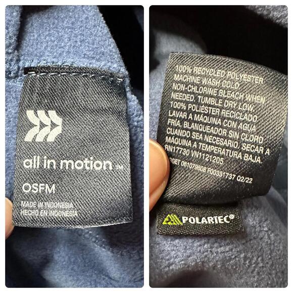 NWT All In Motion Women's Blue Fleece Beanie with Ponytail Opening - Picture 8 of 8